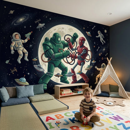 Mid Century Modern Wallpaper Retro Removable Space Wall Decor
