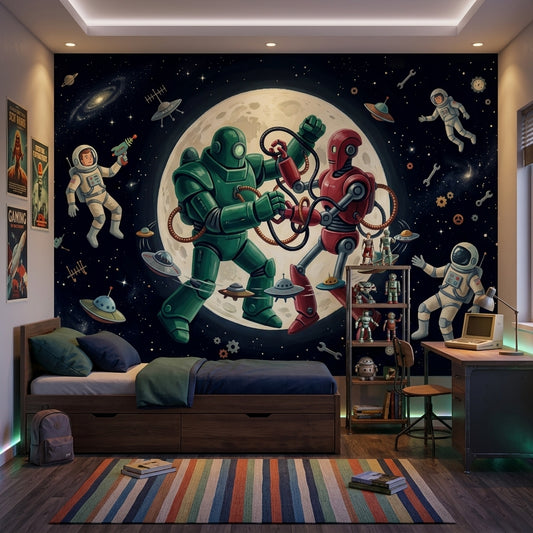 Mid Century Modern Wallpaper Retro Removable Space Wall Decor