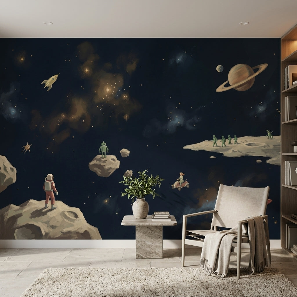 Space Wallpaper Stars Planets Wall Mural
