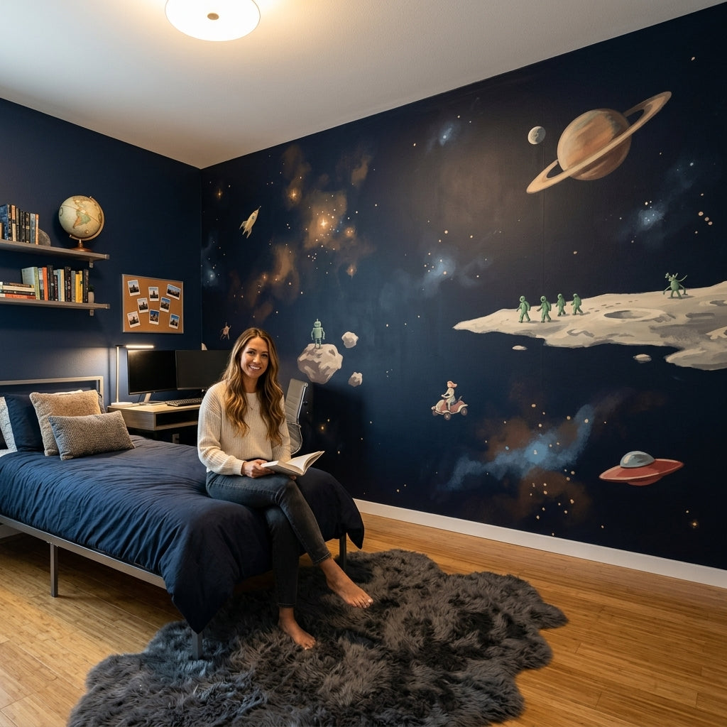 Space Wallpaper Stars Planets Wall Mural