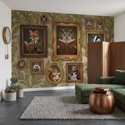 Vintage Gallery Wall Wallpaper Botanical Woodland Animals Wall Mural