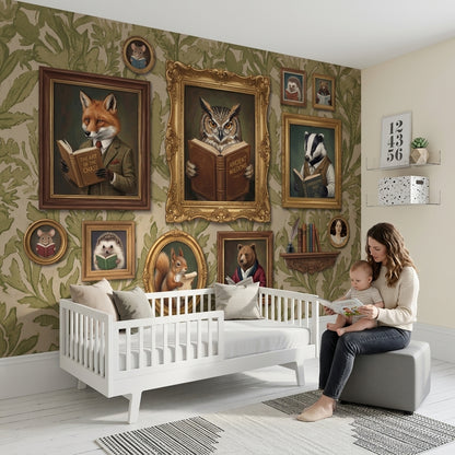 Vintage Gallery Wall Wallpaper Botanical Woodland Animals Wall Mural