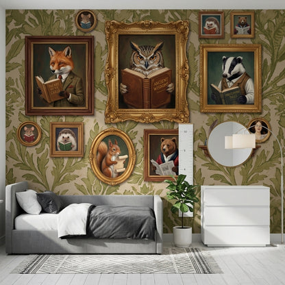Vintage Gallery Wall Wallpaper Botanical Woodland Animals Wall Mural