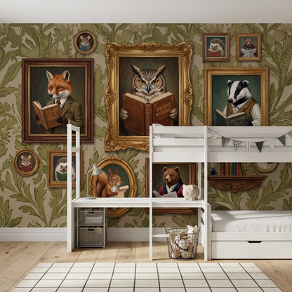 Vintage Gallery Wall Wallpaper Botanical Woodland Animals Wall Mural