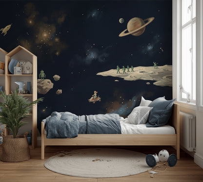 Space Wallpaper Stars Planets Wall Mural