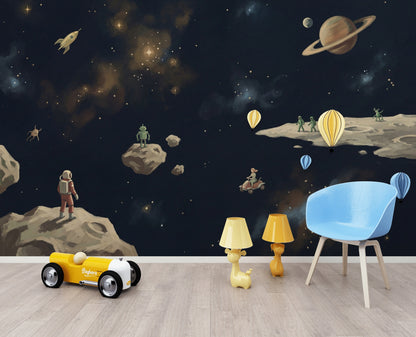 Space Wallpaper Stars Planets Wall Mural
