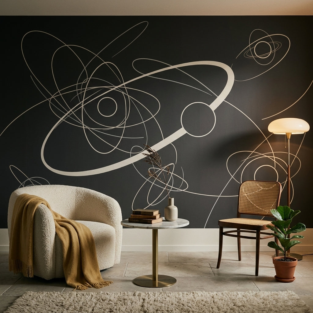 Mid Century Modern Wallpaper Minimalist Abstract Wall Mural