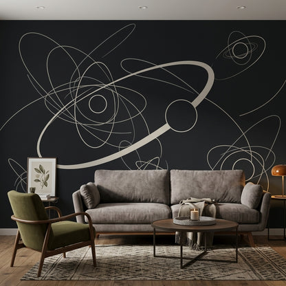 Mid Century Modern Wallpaper Minimalist Abstract Wall Mural