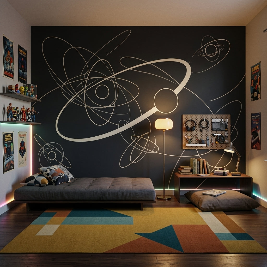 Mid Century Modern Wallpaper Minimalist Abstract Wall Mural