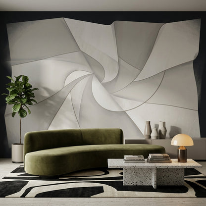 Abstract Wallpaper Geometric Spiral Wall Mural