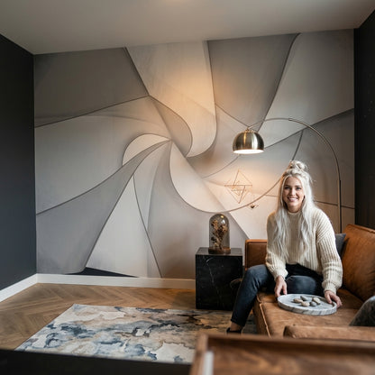 Abstract Wallpaper Geometric Spiral Wall Mural