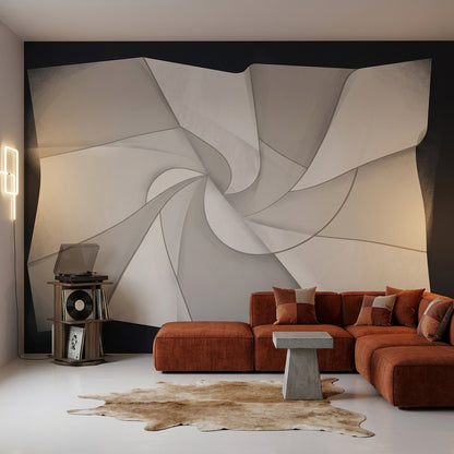 Abstract Wallpaper Geometric Spiral Wall Mural