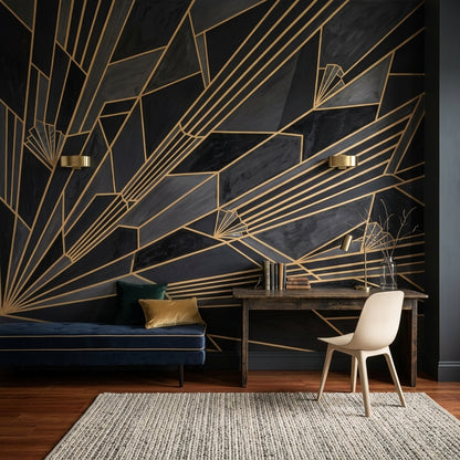 Art Deco Wallpaper Geometric Removable Marbled Texture Wall Decor
