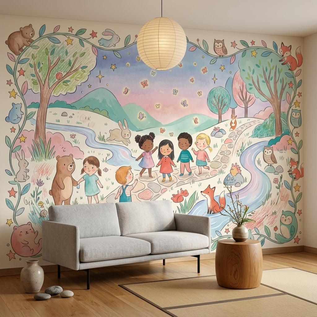 Woodland Animals Wallpaper Whimsical Children Wall Mural