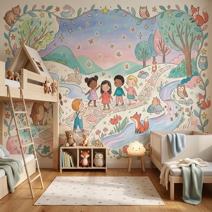 Woodland Animals Wallpaper Whimsical Children Wall Mural