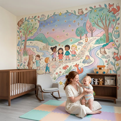 Woodland Animals Wallpaper Whimsical Children Wall Mural