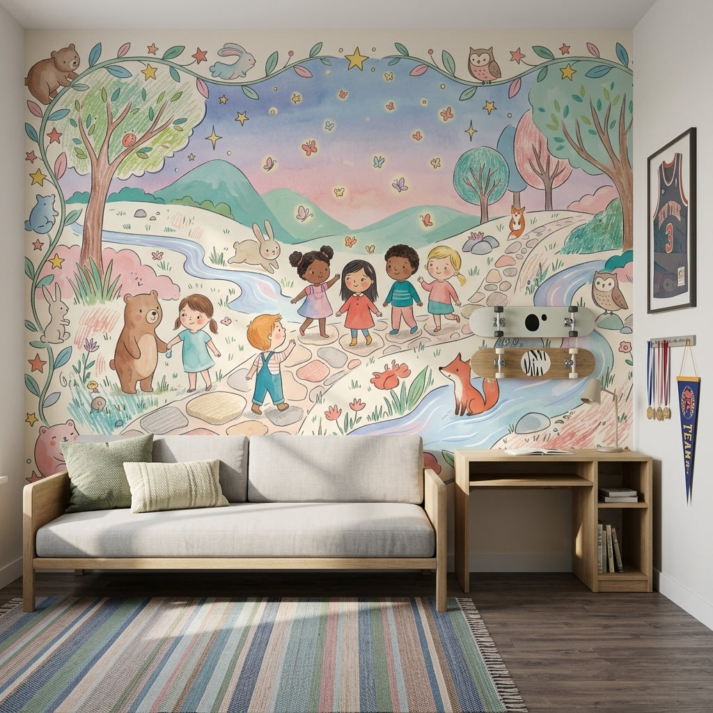 Woodland Animals Wallpaper Whimsical Children Wall Mural
