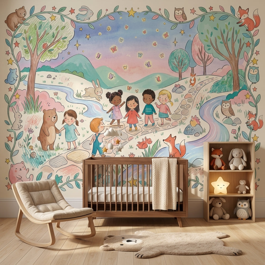 Woodland Animals Wallpaper Whimsical Children Wall Mural