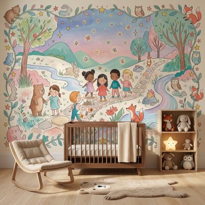 Woodland Animals Wallpaper Whimsical Children Wall Mural