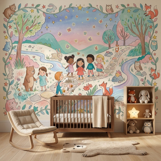 Woodland Animals Wallpaper Whimsical Children Wall Mural