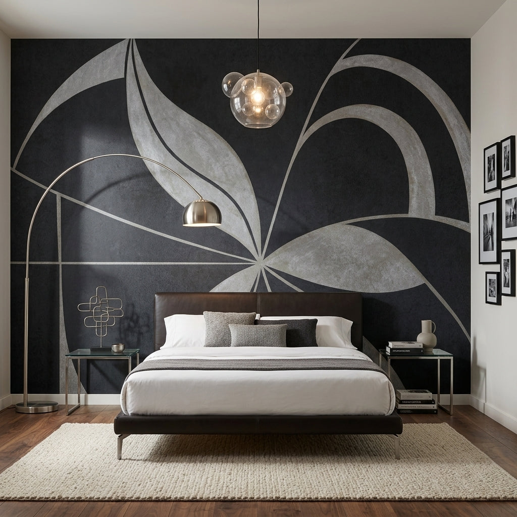 Abstract Wallpaper Geometric Removable Botanical Wall Decor