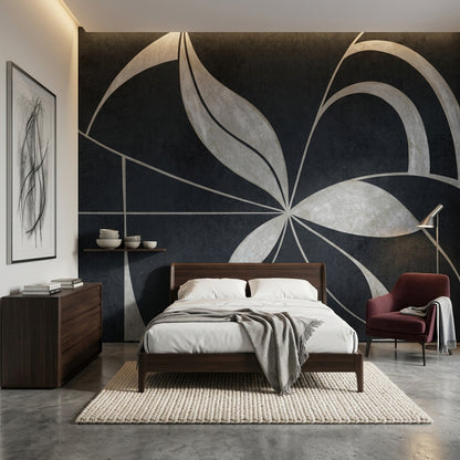 Abstract Wallpaper Geometric Removable Botanical Wall Decor