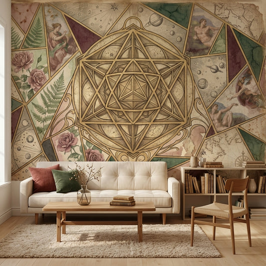 Paper Texture Wallpaper Parchment Celestial Wall Mural