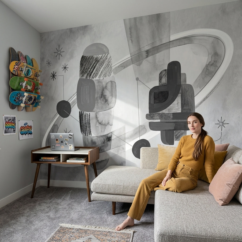 Paper Texture Wallpaper Mid Century Modern Paper Texture Removable Wall Decor