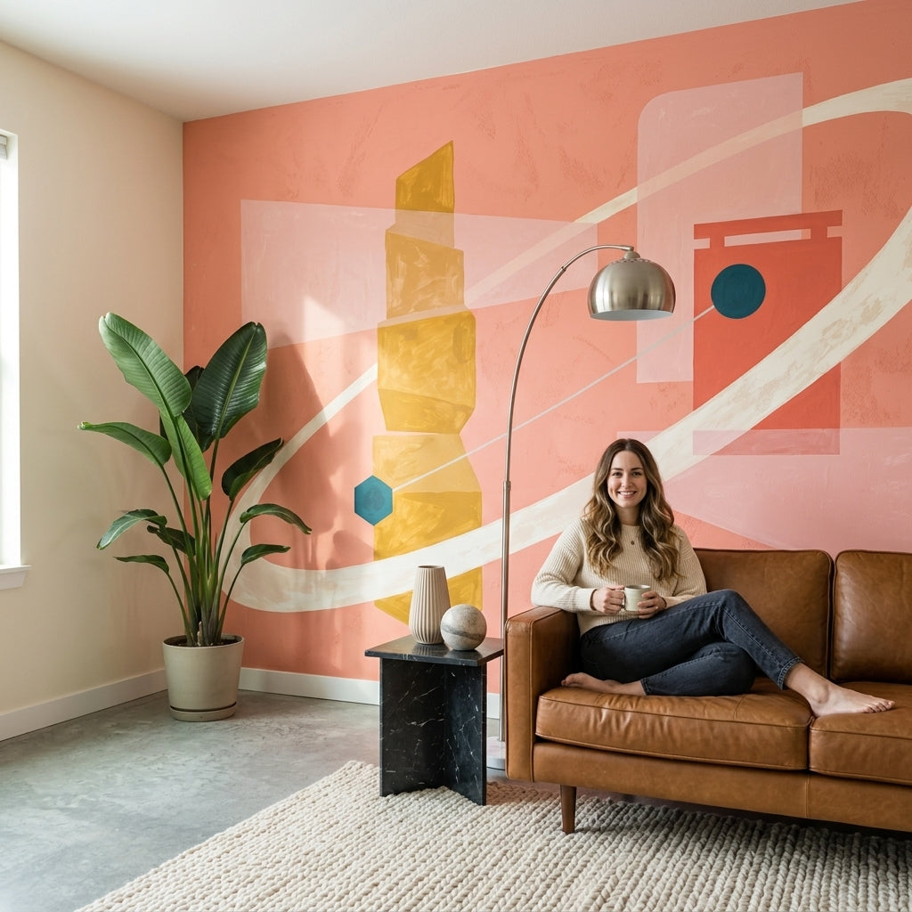 Mid Century Modern Wallpaper Totem Wall Mural