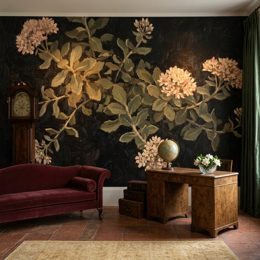 Dark Floral Wallpaper Botanical Vintage Removable Wall Decor