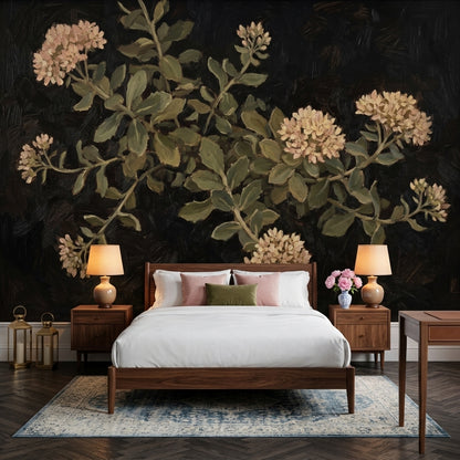 Dark Floral Wallpaper Botanical Vintage Removable Wall Decor