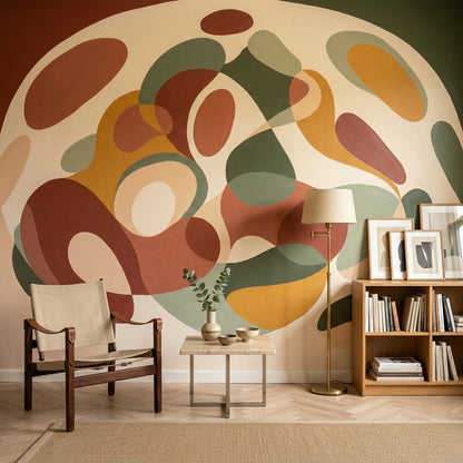 White Background Wallpaper Mid Century Modern Removable Wall Decor