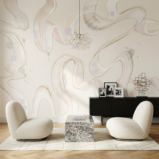 White Background Wallpaper Minimal Removable Watercolor Wall Decor