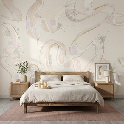 White Background Wallpaper Minimal Removable Watercolor Wall Decor
