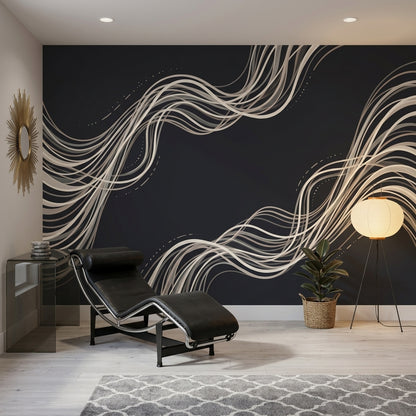Abstract Pattern Wallpaper Modern Line Art Wall Mural
