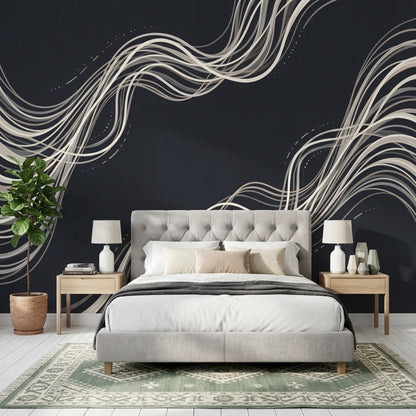 Abstract Pattern Wallpaper Modern Line Art Wall Mural