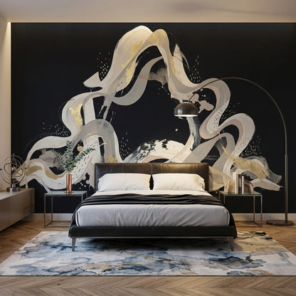 Background White Wallpaper Abstract Removable Modern Wall Decor