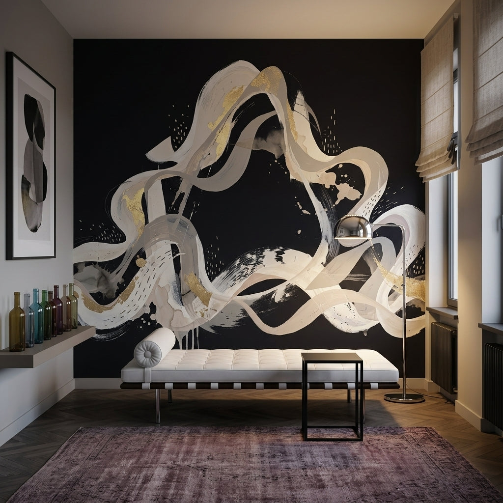 Background White Wallpaper Abstract Removable Modern Wall Decor