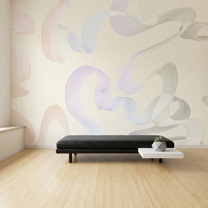 White Background Wallpaper Minimal Removable Abstract Wall Decor