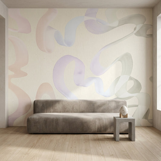 White Background Wallpaper Minimal Removable Abstract Wall Decor