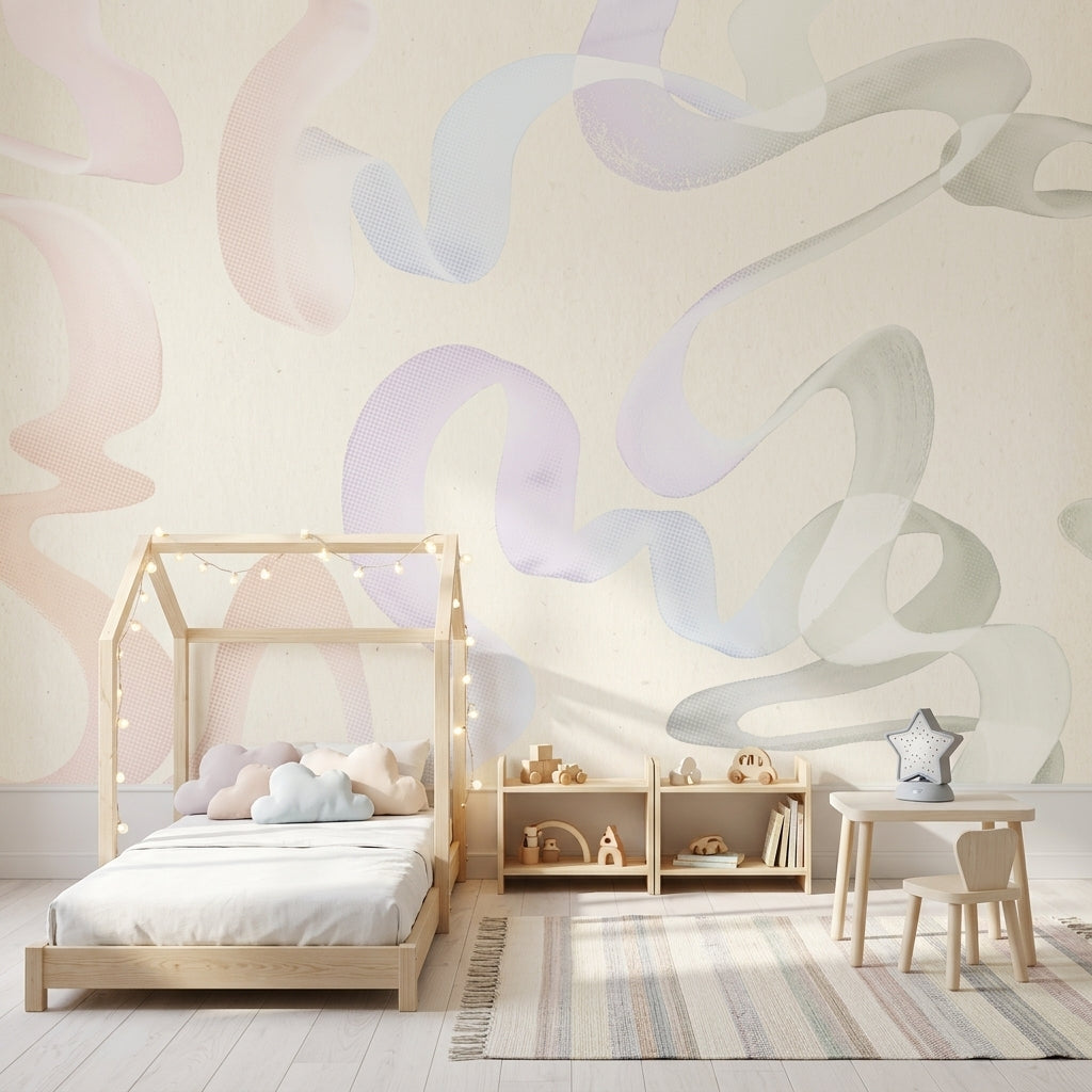 White Background Wallpaper Minimal Removable Abstract Wall Decor
