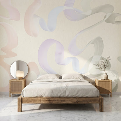White Background Wallpaper Minimal Removable Abstract Wall Decor