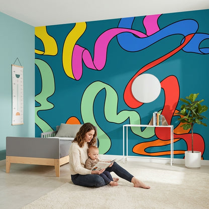 Mid Century Modern Wallpaper Retro Removable Pop Art Wall Decor