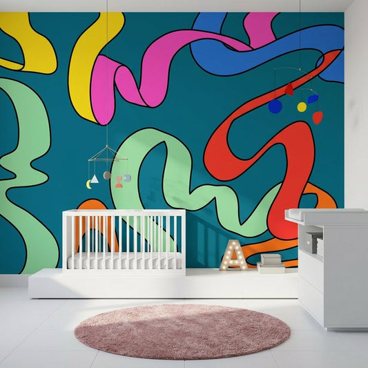 Mid Century Modern Wallpaper Retro Removable Pop Art Wall Decor