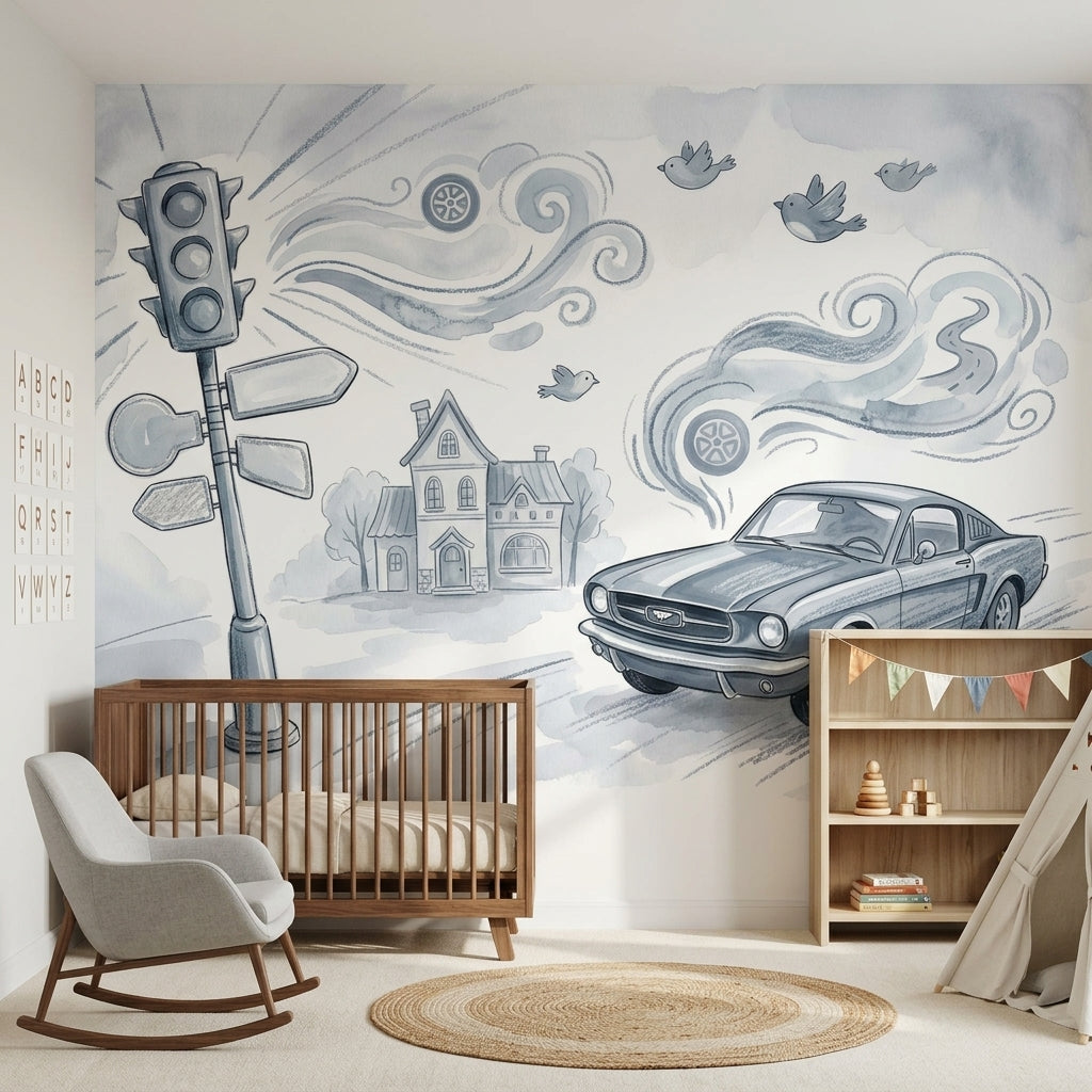 White Background Wallpaper Minimal Removable Watercolor Wall Decor