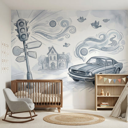 White Background Wallpaper Minimal Removable Watercolor Wall Decor