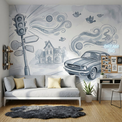 White Background Wallpaper Minimal Removable Watercolor Wall Decor