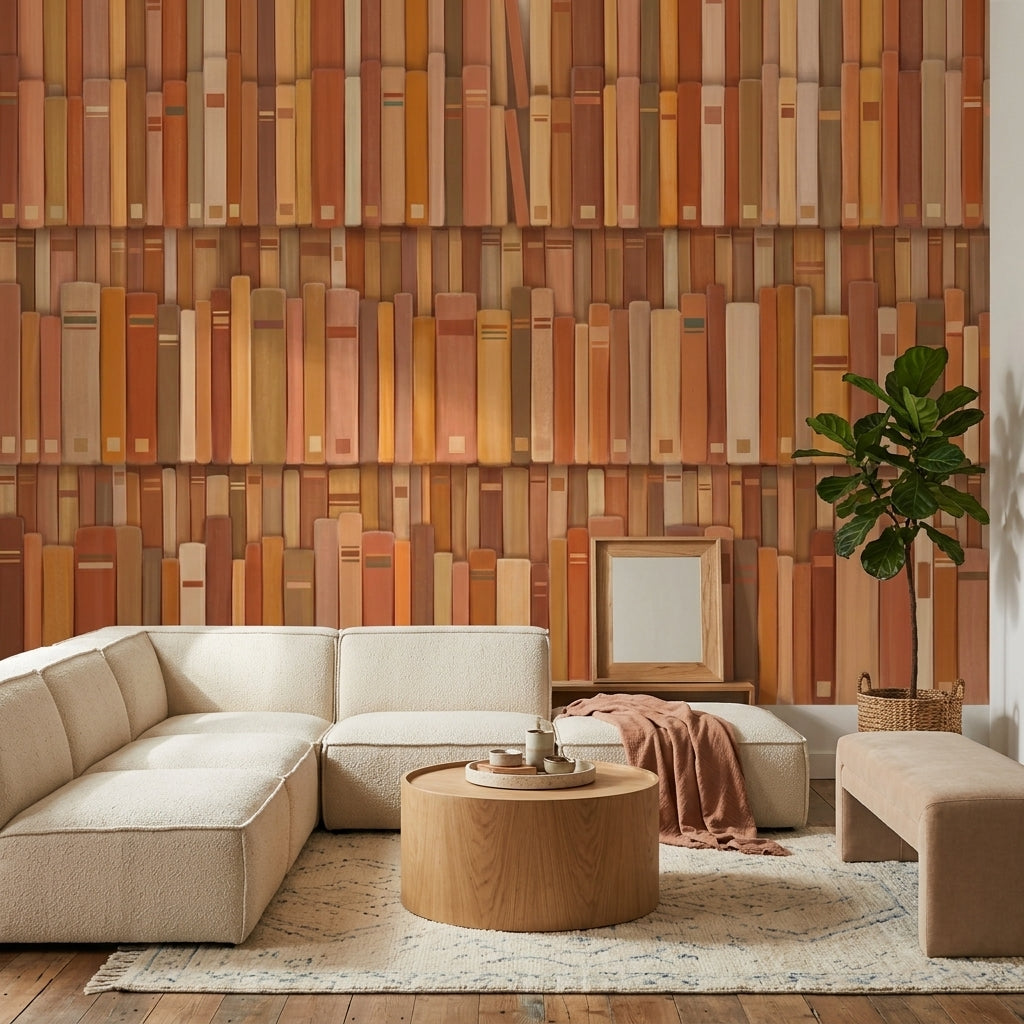 Muted Green Wallpaper Terracotta Vintage Wall Mural
