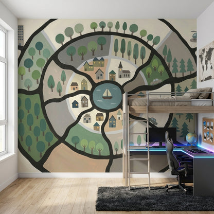 Muted Green Wallpaper Sage Green Modern Removable Wall Decor