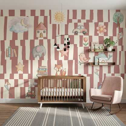 Kids Wallpaper Nursery Whimsical Removable Wall Decor